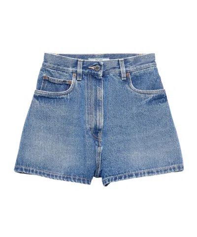 Prada High-rise Patch-pocket Denim Shorts