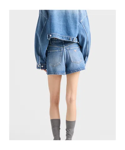 Prada High-rise Patch-pocket Denim Shorts