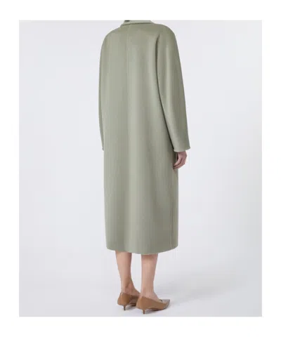 Max Mara Madame Wool Blend Double Breast Coat In Green