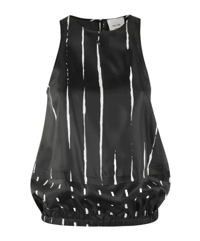 Alysi Sleeveless Crew Neck Vest In Black