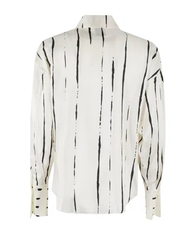 Alysi Long Sleeve Striped Shirt In White