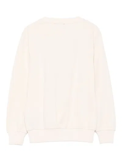 Balmain Kids Long-sleeved Crewneck Sweatshirt In White