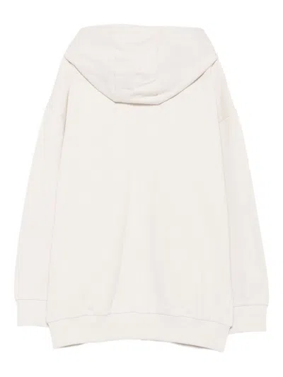 Balmain Logo-print Zip-up Hoodie In White