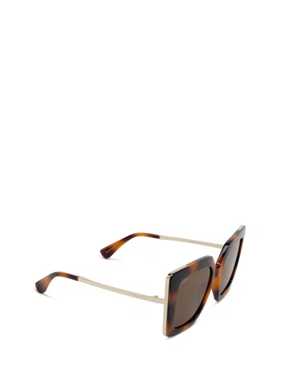 Max Mara Havana Injectate Sunglasses In Brown