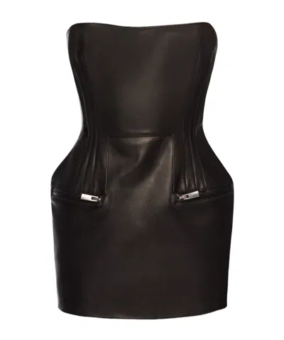 Magda Butrym Off Shoulder Dress In Brown