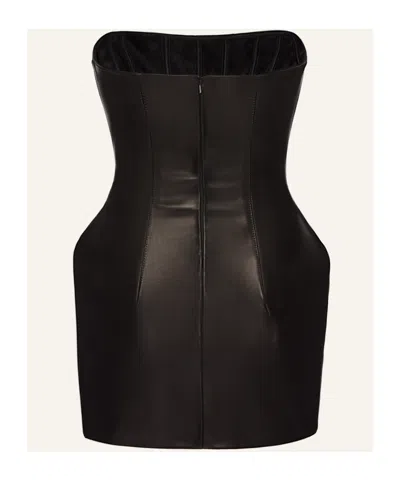 Magda Butrym Off Shoulder Dress In Brown