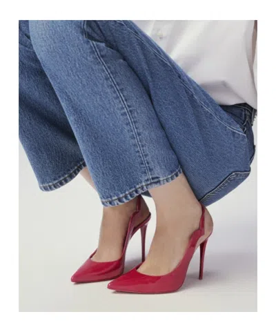Christian Louboutin Hot Chick Sling Patent Leather Slingback Pumps 100
