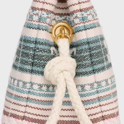 Celine Thais Pouch In Striped Textile With Triomphe