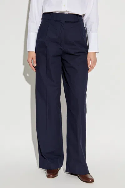 Apc A.p.c. Veronica Pleated Cotton Trousers Clothing In Blue