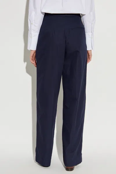 Apc A.p.c. Veronica Pleated Cotton Trousers Clothing In Blue