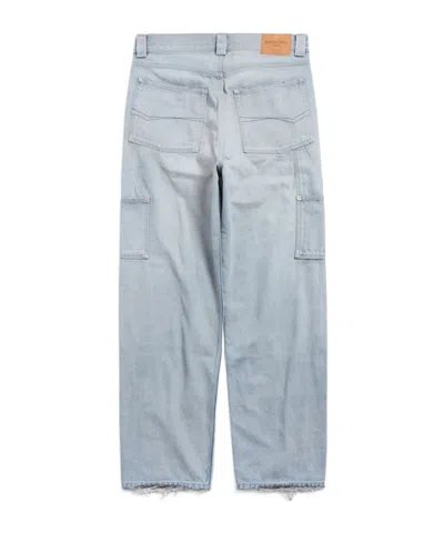 Balenciaga Ripped-off Wide-leg Jeans In Gray