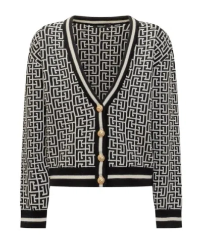 Balmain Kids V-neck Button-up Cardigan In Black