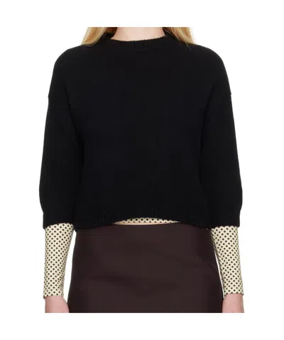 Khaite Davin Short Sleeve Cashmere Sweater In Black