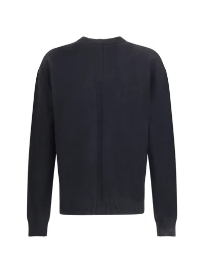 Rick Owens Exposed Stitching Wool Sweater In Black