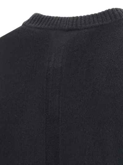 Rick Owens Exposed Stitching Wool Sweater In Black