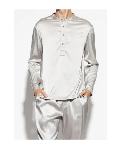 Tom Ford Silk-blend Pajama Shirt In White