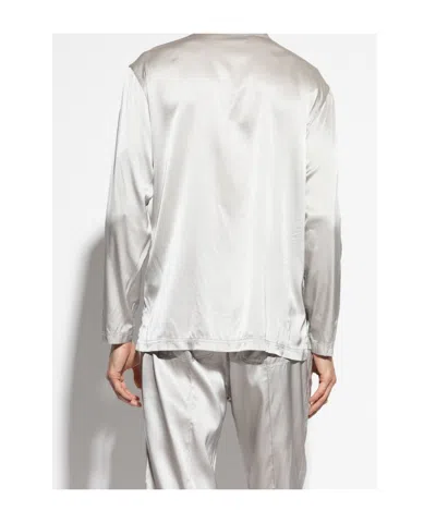 Tom Ford Silk-blend Pajama Shirt In White