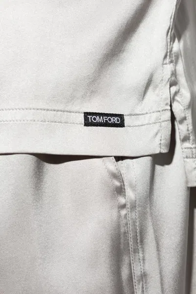 Tom Ford Silk-blend Pajama Shirt In White