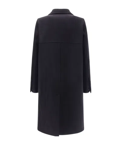 Rick Owens Officer Coat Structured Wide Lapels In Black