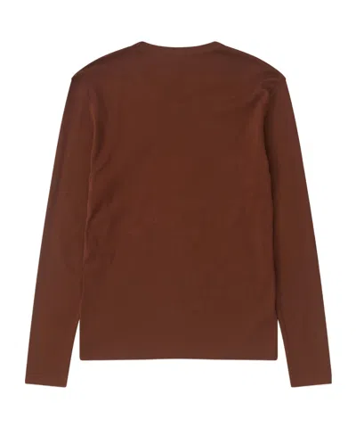 Lemaire Long Sleeve Round Neck Top Design In Brown