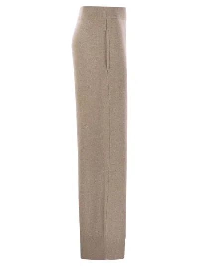 Brunello Cucinelli Knitted Trousers In Brown