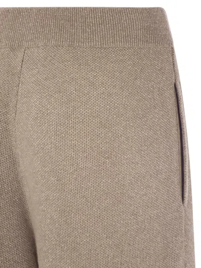 Brunello Cucinelli Knitted Trousers In Brown