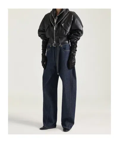 Givenchy Denim Trousers Wide-leg Contrast Stitching
