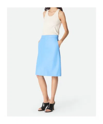 Bottega Veneta Leather Skirt In Blue