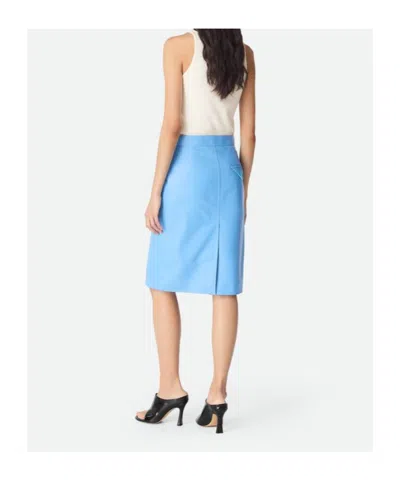 Bottega Veneta Leather Skirt In Blue