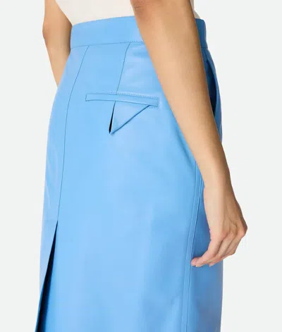 Bottega Veneta Leather Skirt In Blue