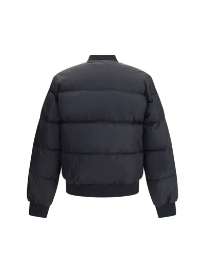 Dsquared2 Classic Black Puffer Bomber Jacket With Ribbed Cuffs In Black