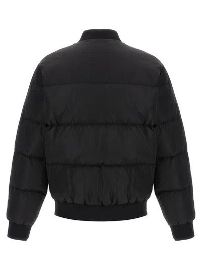 Dsquared2 Classic Black Puffer Bomber Jacket With Ribbed Cuffs In Black