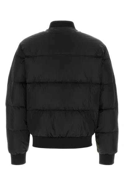 Dsquared2 Classic Black Puffer Bomber Jacket With Ribbed Cuffs In Black