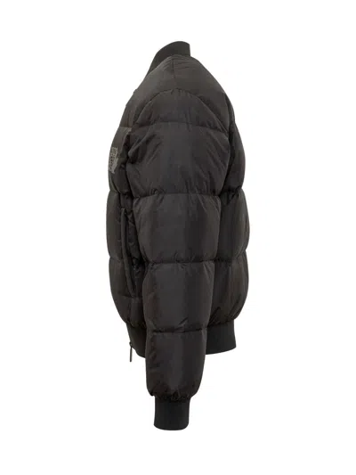 Dsquared2 Classic Black Puffer Bomber Jacket With Ribbed Cuffs In Black