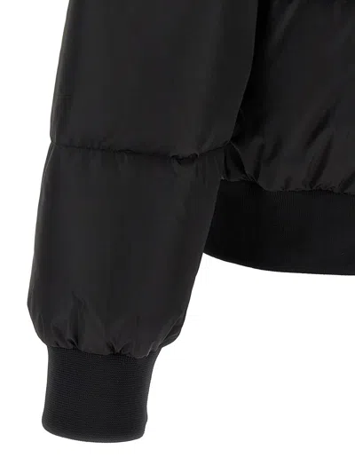Dsquared2 Classic Black Puffer Bomber Jacket With Ribbed Cuffs In Black