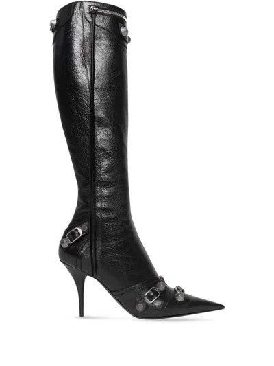 Balenciaga Cagole Leather Pointy-toe Boots