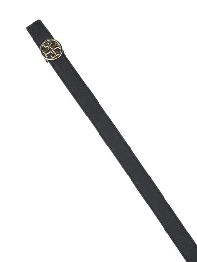 Tory Burch Miller Reversible Leather Belt In Black