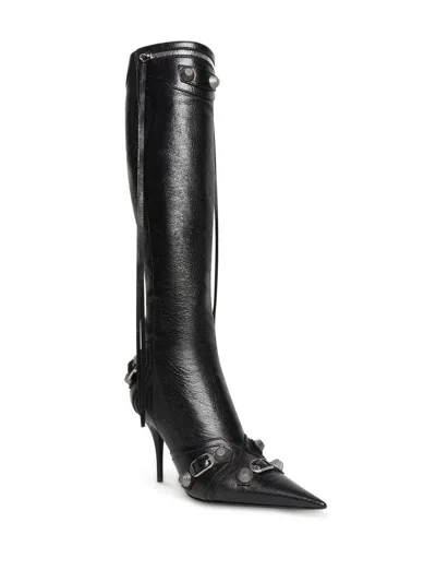 Balenciaga Cagole Leather Pointy-toe Boots