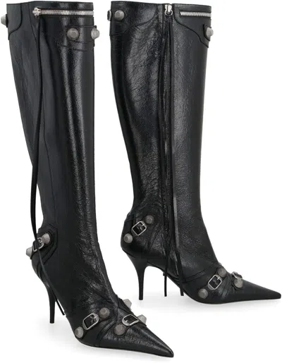 Balenciaga Cagole Leather Pointy-toe Boots