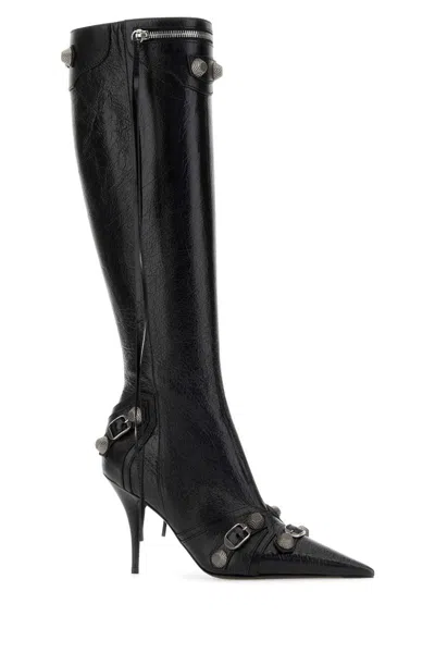 Balenciaga Cagole Leather Pointy-toe Boots
