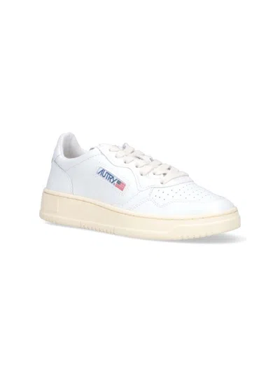 Autry Medalist Low Sneakers In White Leather In White