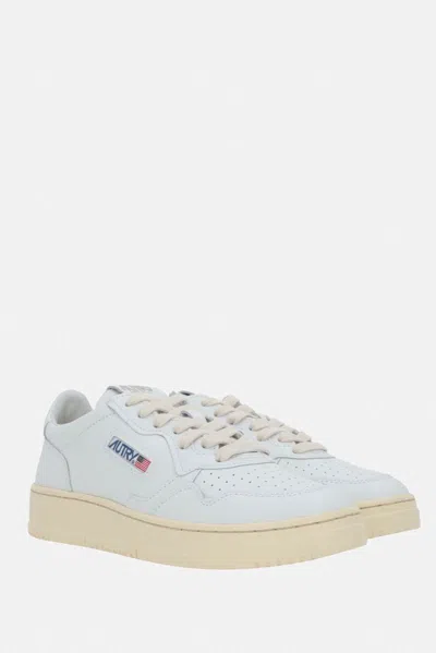 Autry Medalist Low Sneakers In White Leather In White