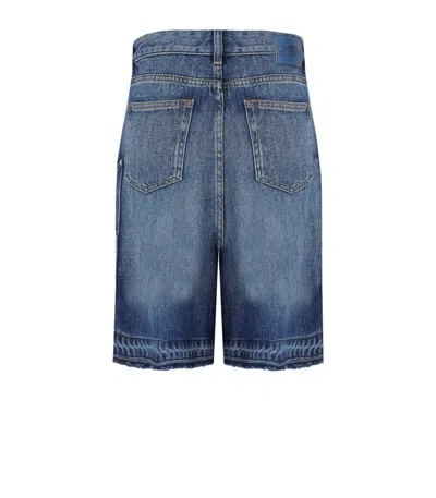 Ganni Blue Shorts With Belt Loops And One Front Patch Pocket