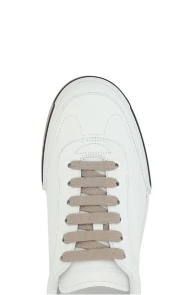Dolce & Gabbana Portofino Yatch Sneakers In Calfskin Color White And Dove Grey In White