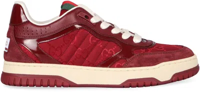 Gucci Re-web Style Sneakers Contrast Sole In Red