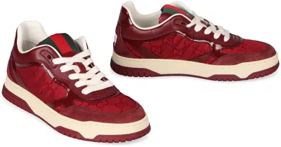 Gucci Re-web Style Sneakers Contrast Sole In Red