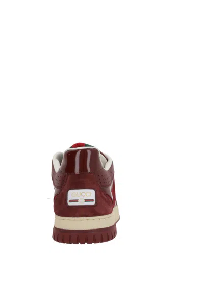 Gucci Re-web Style Sneakers Contrast Sole In Red