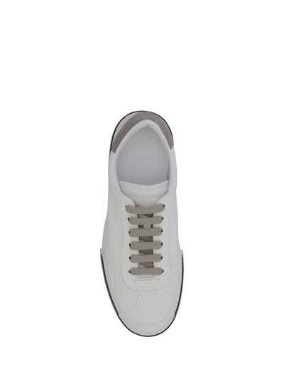 Dolce & Gabbana Portofino Yatch Sneakers In Calfskin Color White And Dove Grey In White