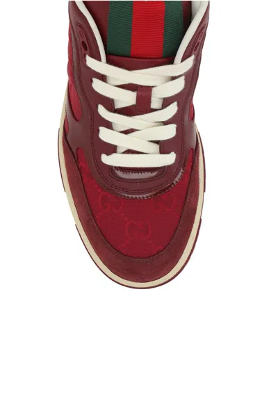 Gucci Re-web Style Sneakers Contrast Sole In Red