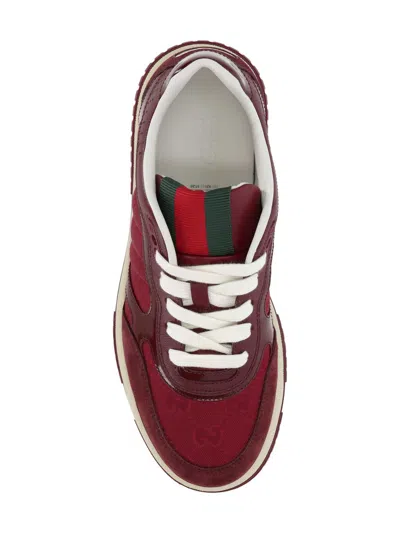 Gucci Re-web Style Sneakers Contrast Sole In Red